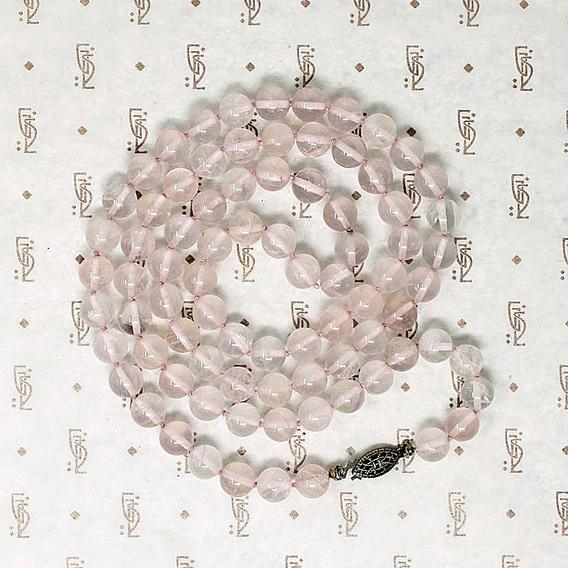 Petal Pink Rose Quartz Bead Necklace