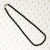 Elegant Strand of Black Glass Beads