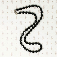 Elegant Strand of Black Glass Beads