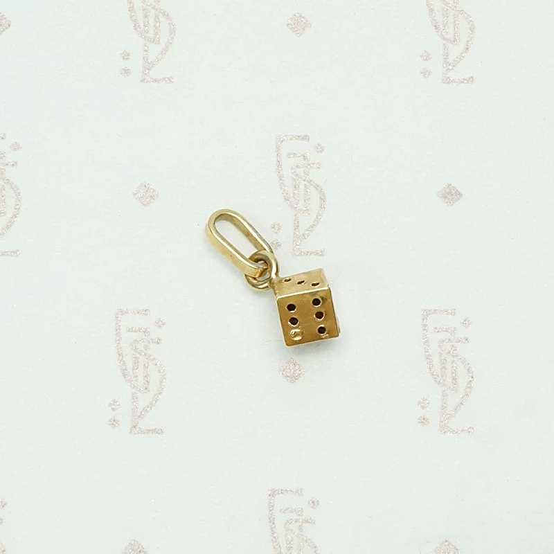 Viva Las Vegas Gold Dice Charm