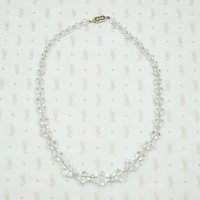 Art Deco Graduated Bicone Glass Bead Necklace