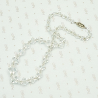 Art Deco Graduated Bicone Glass Bead Necklace