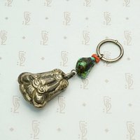 Chinese Silver Blossom Ornament with Turquoise and Coral