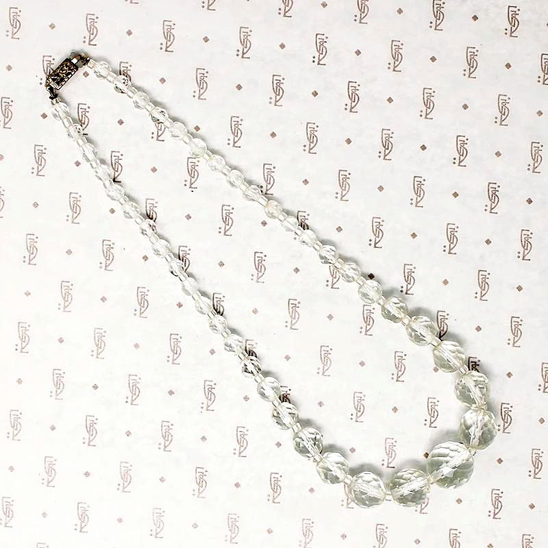 Faceted Sphere Crystal Bead Necklace