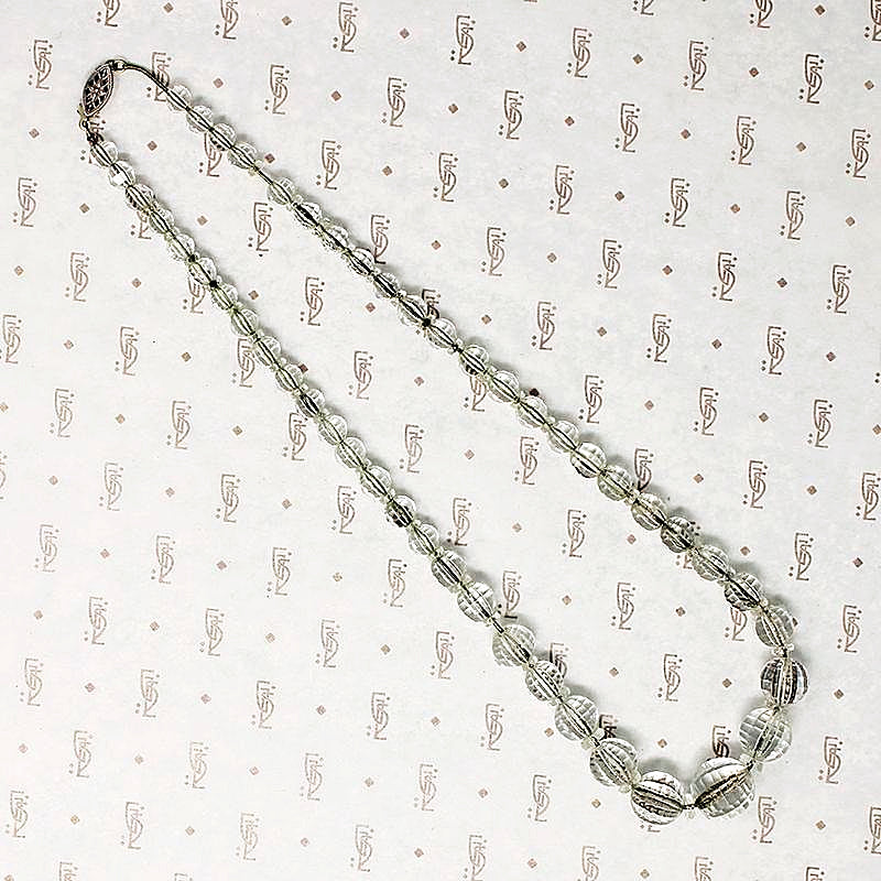 Glittering Tiny Facets Rock Crystal Beads on Silver