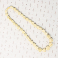 Chinese Roses Carved Organic Bead Necklace