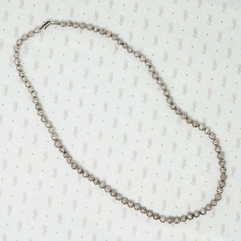 Vintage Navajo Sterling Silver Bead Necklace