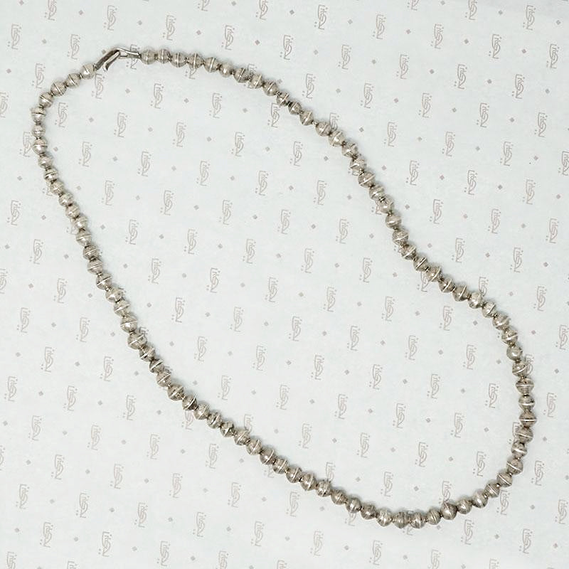 Vintage Navajo Sterling Silver Bead Necklace