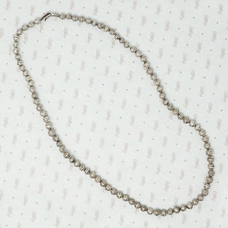 Vintage Navajo Sterling Silver Bead Necklace