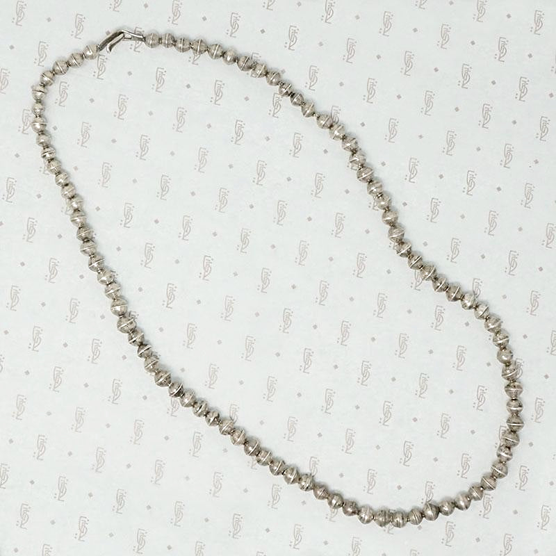 Vintage Navajo Sterling Silver Bead Necklace
