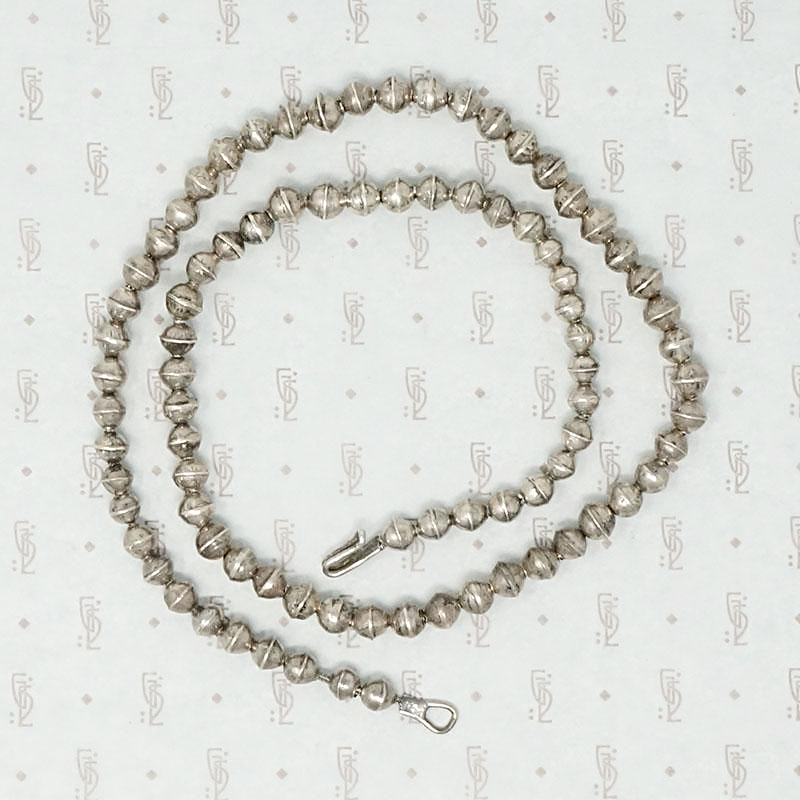 Vintage Navajo Sterling Silver Bead Necklace