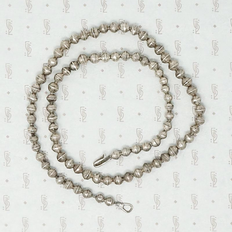 Vintage Navajo Sterling Silver Bead Necklace