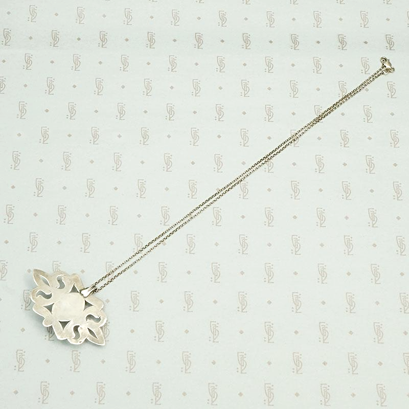 Turkman Pendant in Silver and Carnelian, back view