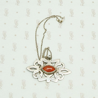 Turkman Pendant in Silver and Carnelian