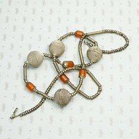 North African White Brass & Amber Necklace