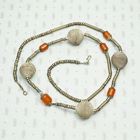 North African White Brass & Amber Necklace