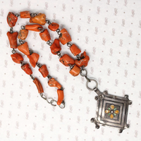 Large Antique Natural Coral Tribal Necklace
