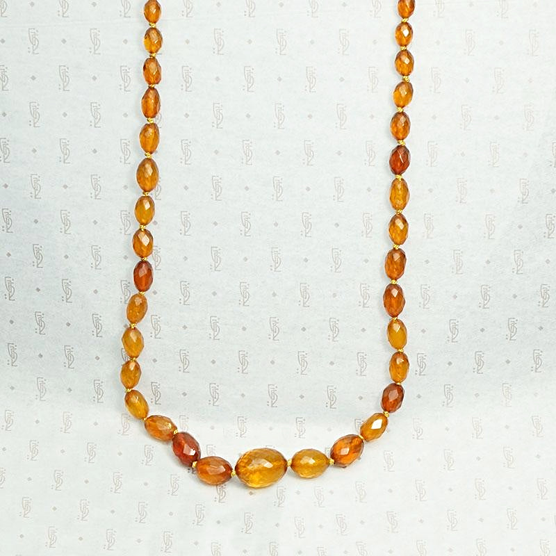 Honey Colored Faceted Amber Bead Necklace