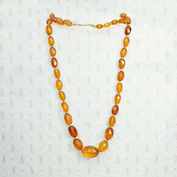 Honey Colored Faceted Amber Bead Necklace