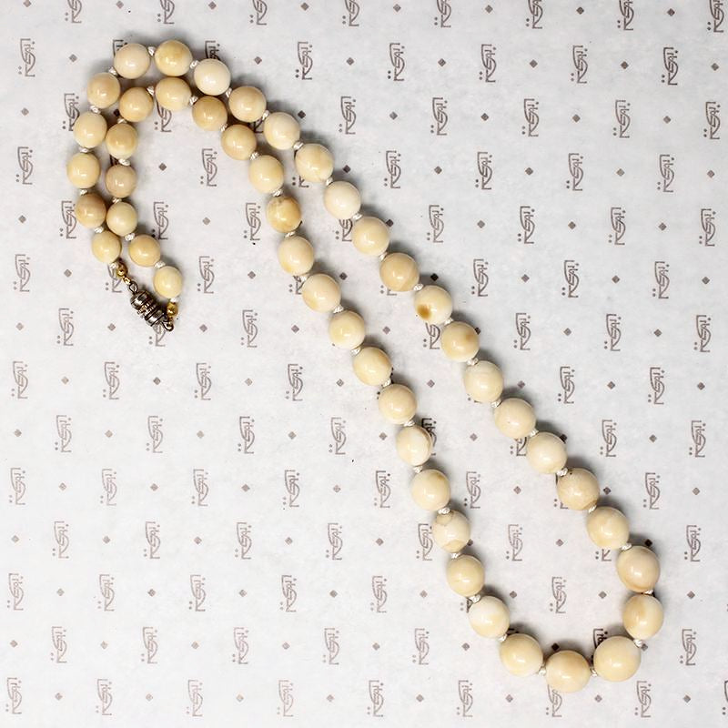 Creamy Walrus Tusk Bead Necklace