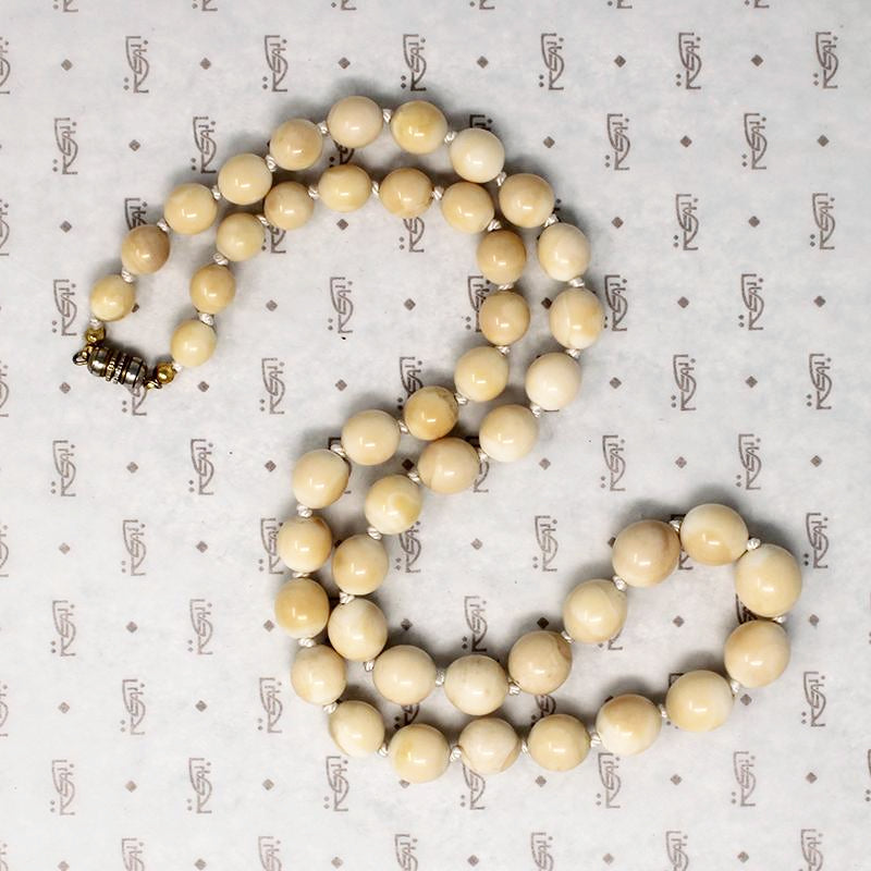 Creamy Walrus Tusk Bead Necklace
