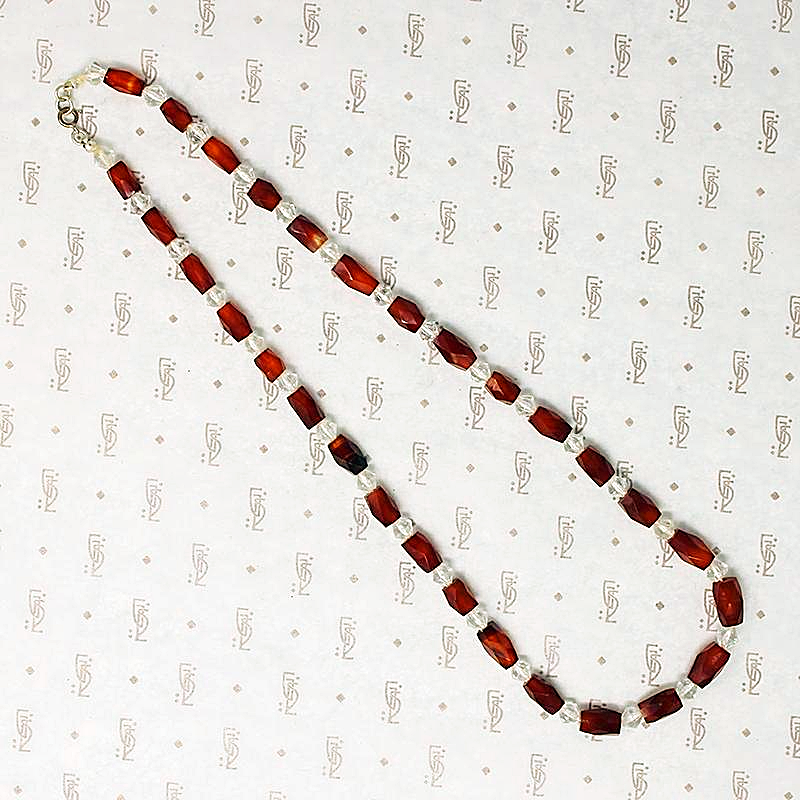 Fabulous Faceted Carnelian & Crystal Deco Beads