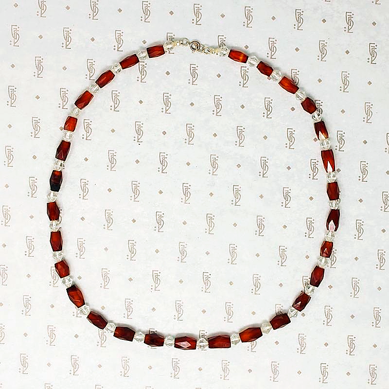 Fabulous Faceted Carnelian & Crystal Deco Beads