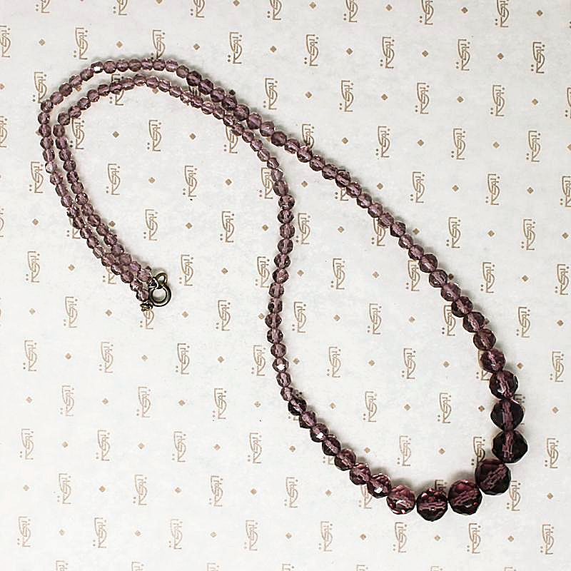 Pretty Purple Glass Bead Necklace