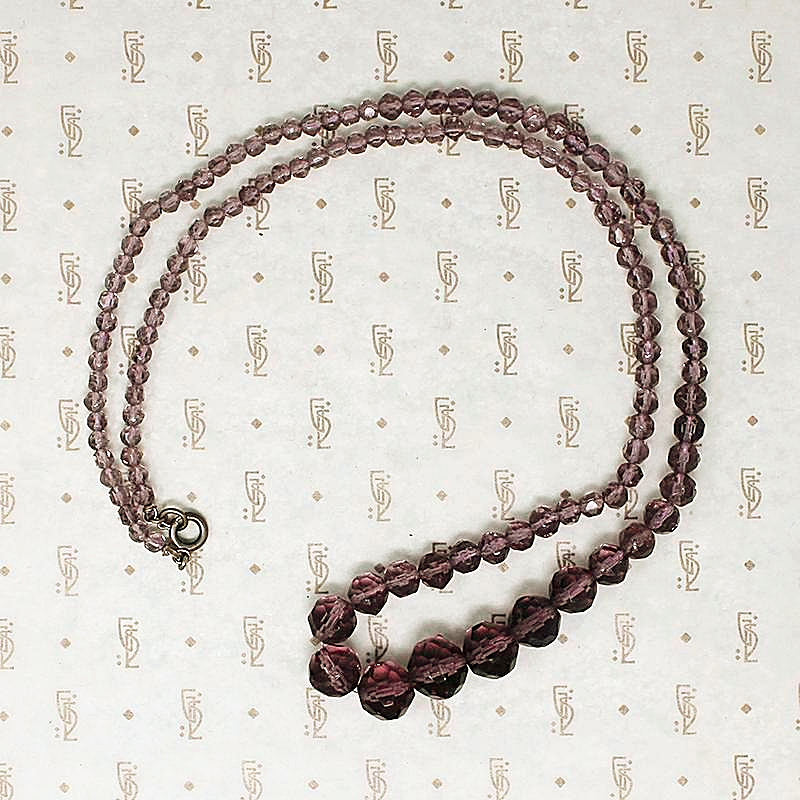 Pretty Purple Glass Bead Necklace