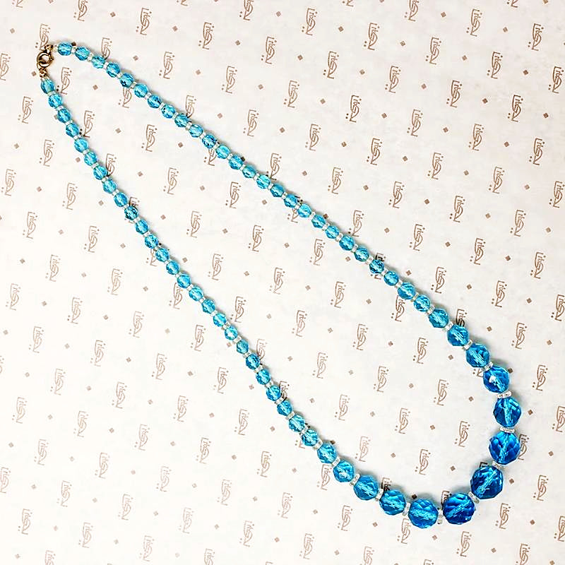 Electric Aquamarine Art Deco Beads