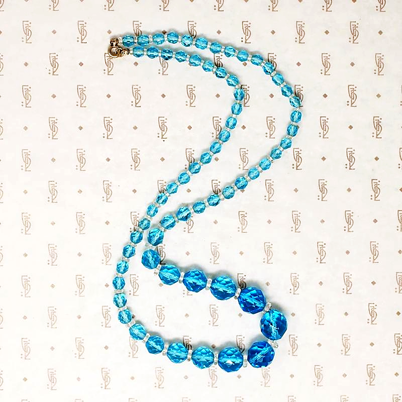 Electric Aquamarine Art Deco Beads