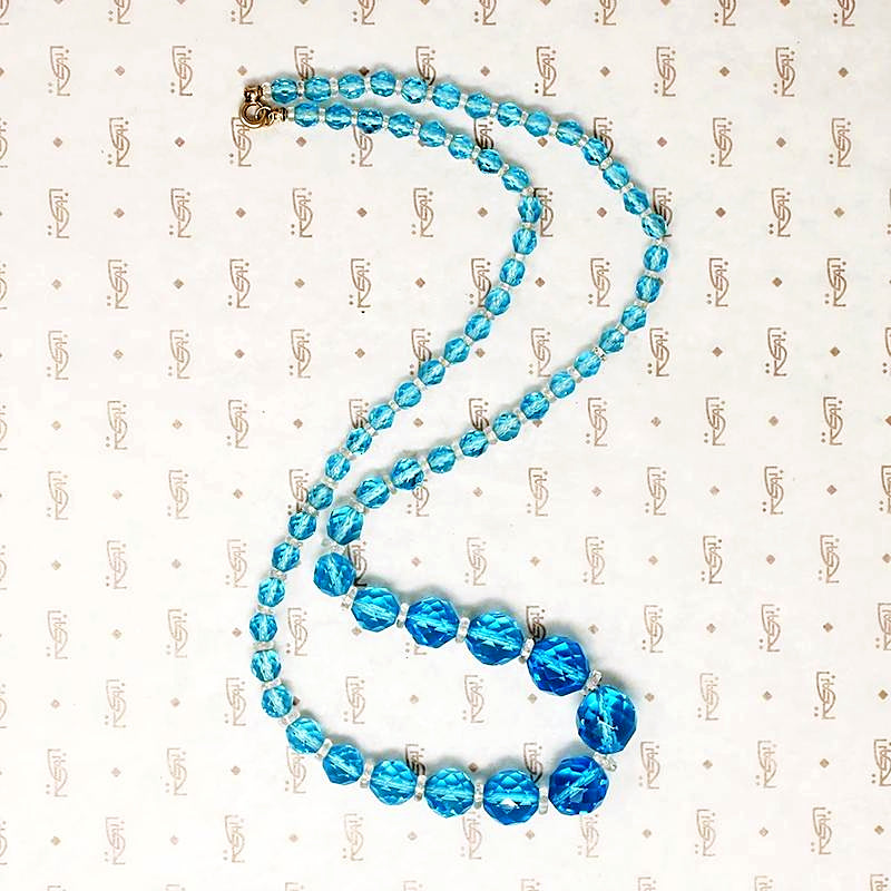 Electric Aquamarine Art Deco Beads