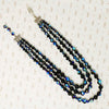 Dynamite Three Strand Black AB Glass Bead Necklace