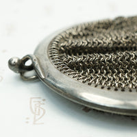 Wee French Purse in Silver Chain Mail. Hallmark view.
