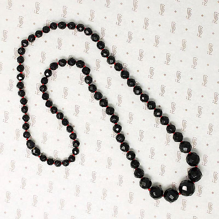 Faceted Round Deep Red Bakelite Beads