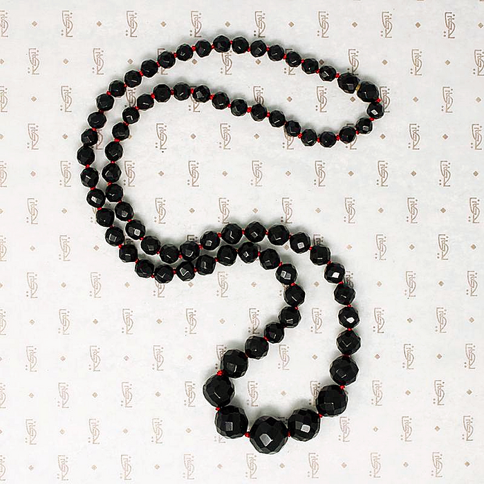 Faceted Round Deep Red Bakelite Beads