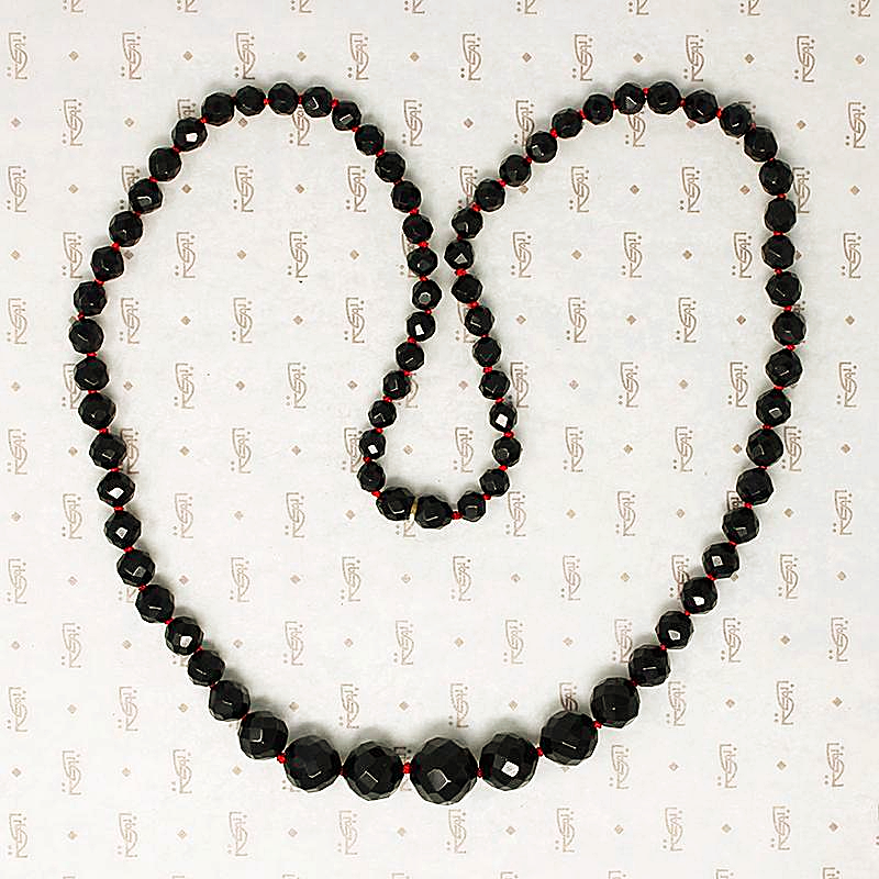 Faceted Round Deep Red Bakelite Beads