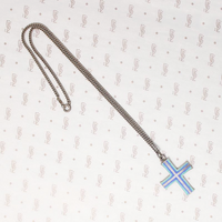 High Grade Silver Enameled Vintage Cross