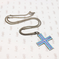 High Grade Silver Enameled Vintage Cross