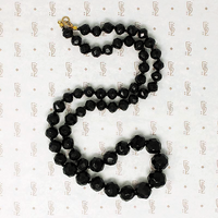Victorian Strand of English Black Glass Beads