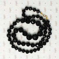 Victorian Strand of English Black Glass Beads