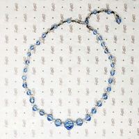 1950s Blue & White Aurora Beads with AB Finish