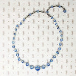 1950s Blue & White Aurora Beads with AB Finish