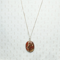 Rich Earth-Toned Jasper Pendant in Silver