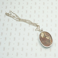 Rich Earth-Toned Jasper Pendant in Silver