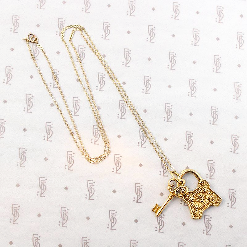 Victorian Revival Lock & Key Love Token Necklace
