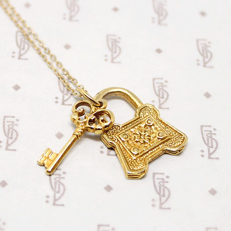 Victorian Revival Lock & Key Love Token Necklace
