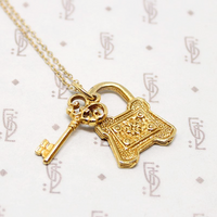 Victorian Revival Lock & Key Love Token Necklace