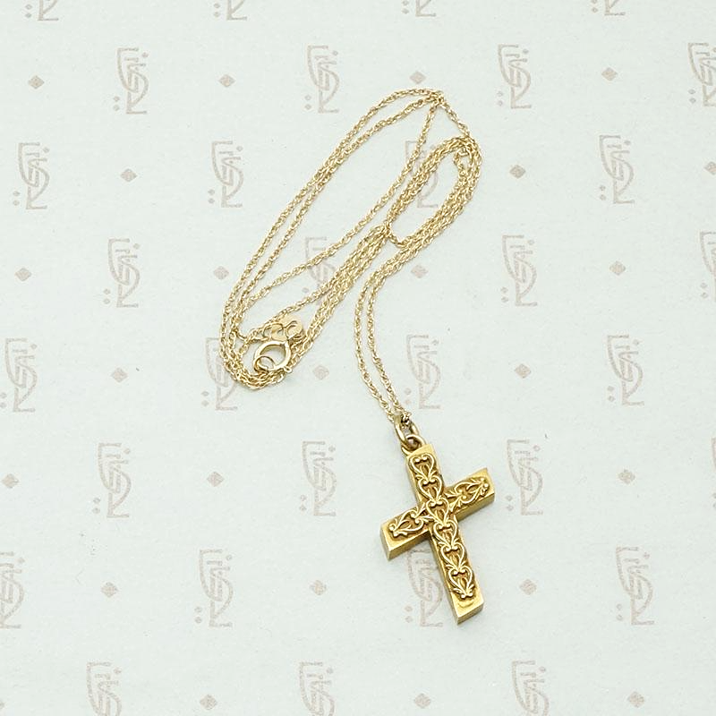 Jaunty Gold Cross with Applied Details