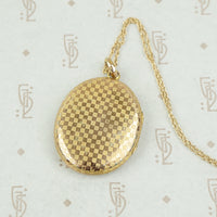 Checkerboard Patterned Edwardian Locket